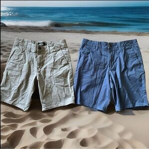 RSQ Men’s Mid Length Chino Shorts Size 30 Gray Blue Bundle Lot Of 2
